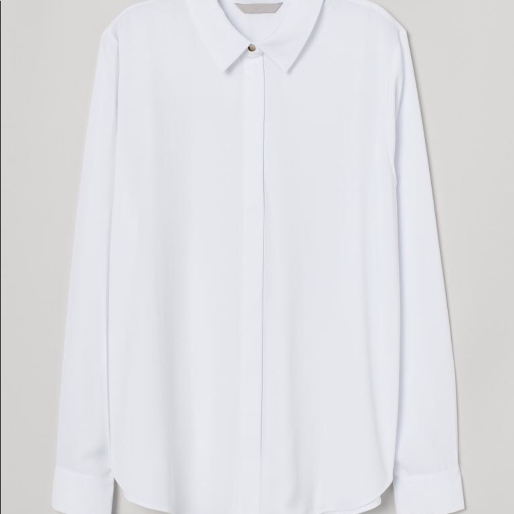 NWT H&M white polyester blouse size Small